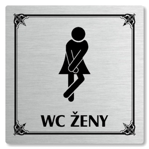 WC ženy, 148x148mm, stříbrná, Nebraska
